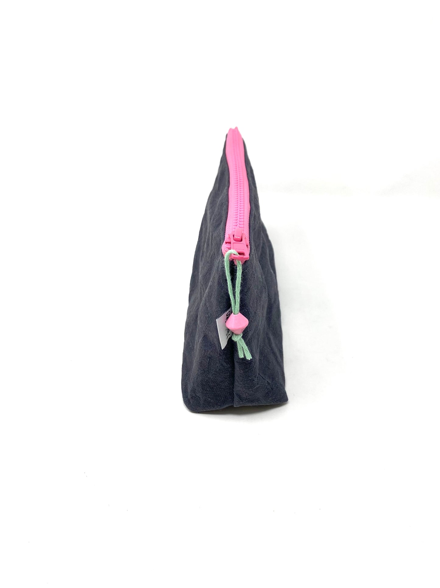 Kosmetiktasche waschbares Papier grau pink